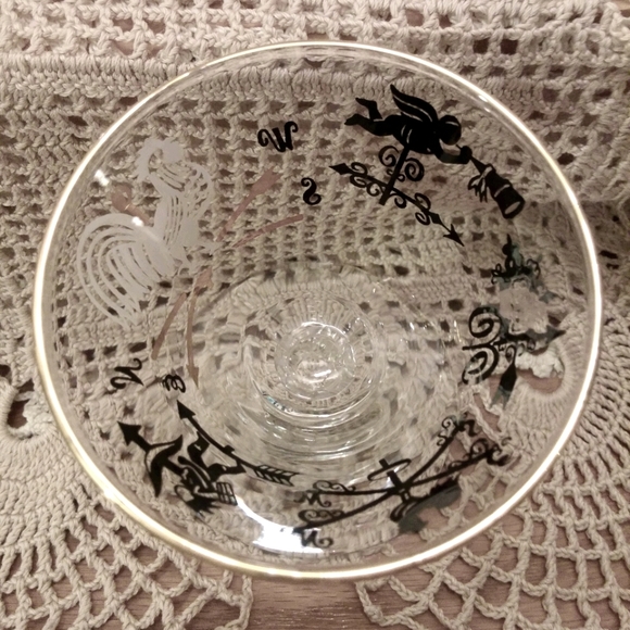 Mid Century Barware Cocktail Glass Stems Set ~ 6 - Picture 4 of 6